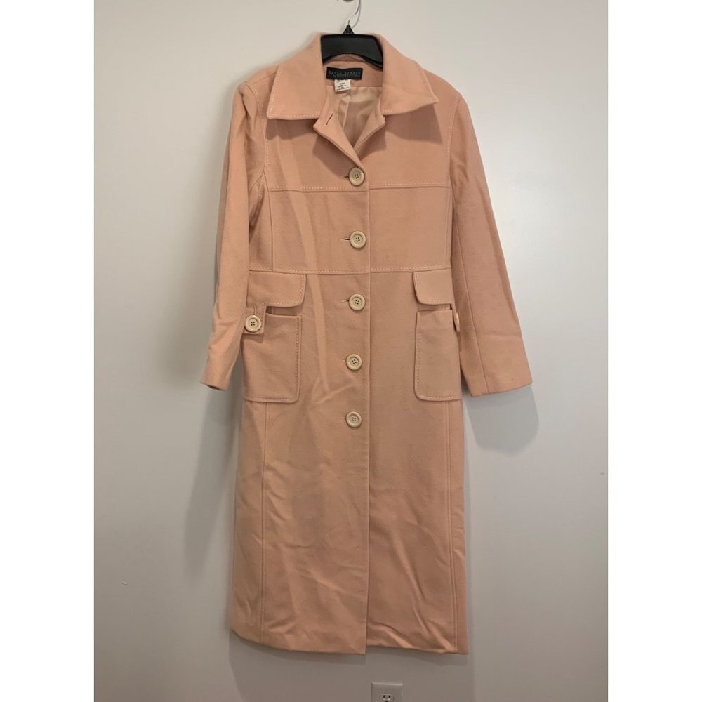 Harve Bernard Women's Pink Buttoned Wool Peacoat Size 10 - Picture 2 of 9